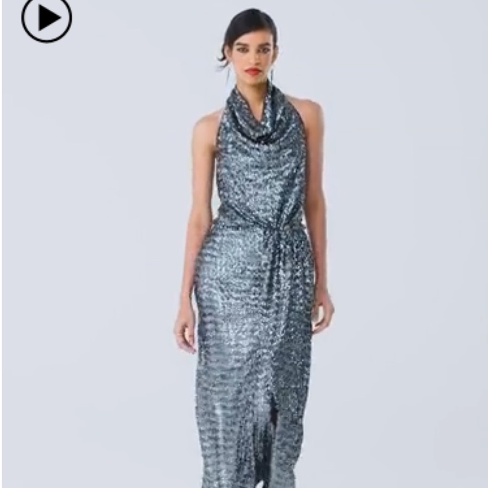 Gabrielle Union Cowl neck sequin maxi dress